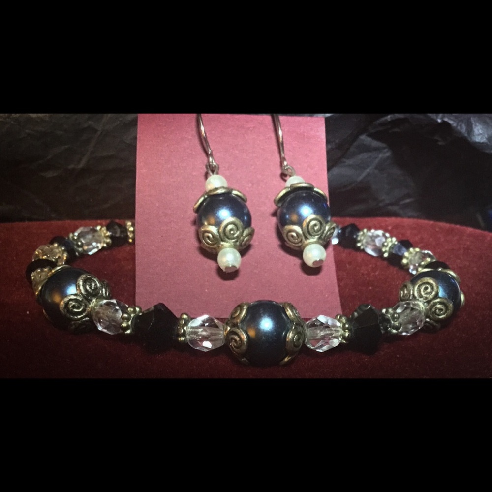 Bracelet and Earrings of Swarovski Crystals